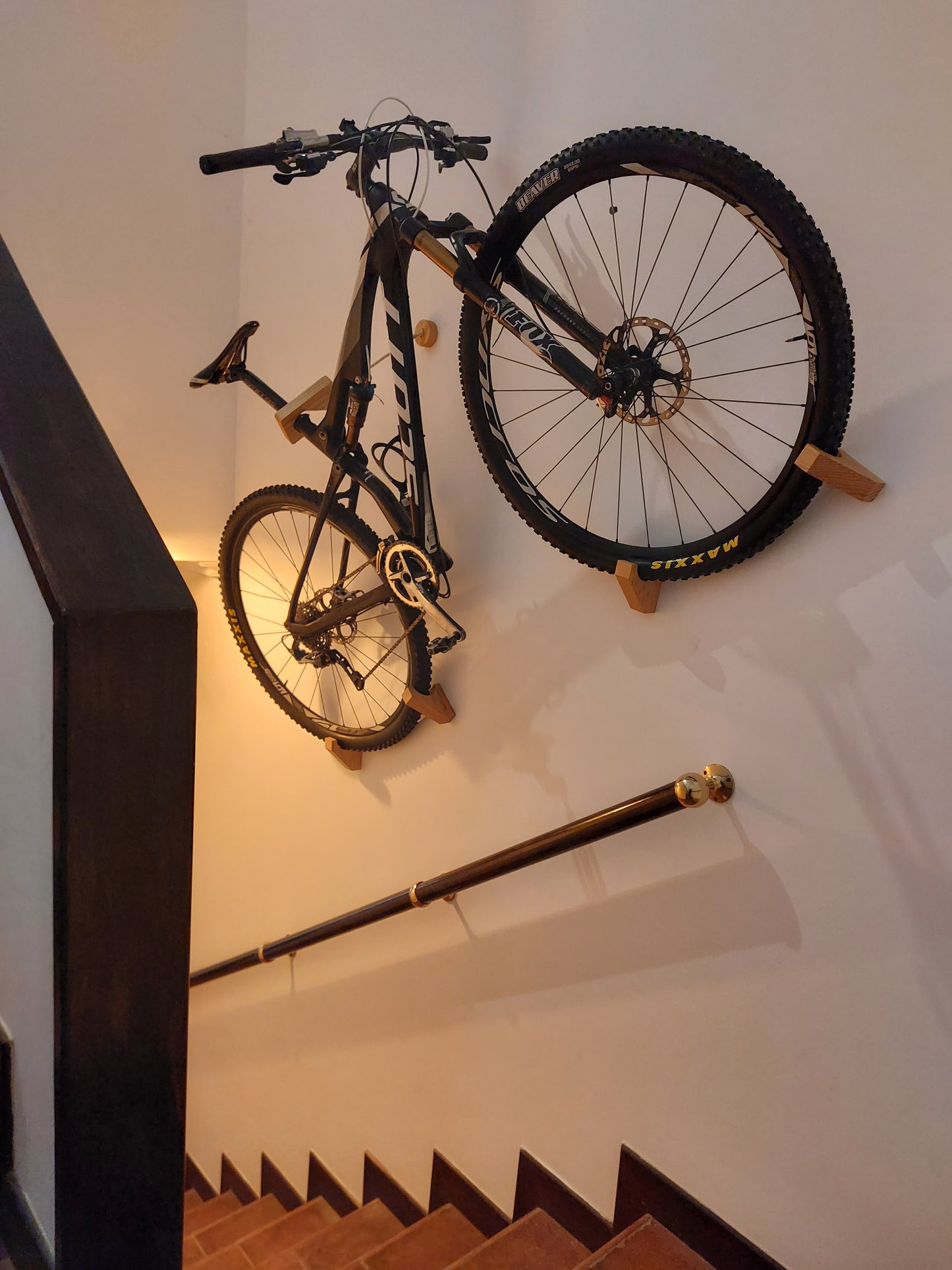 Bike wall mount - handmade - wood - ECO